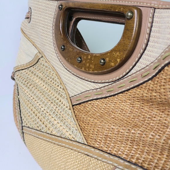 Fossil Patchwork Stitch Large Brown Clutch Crossbody Bag - Picture 10 of 13